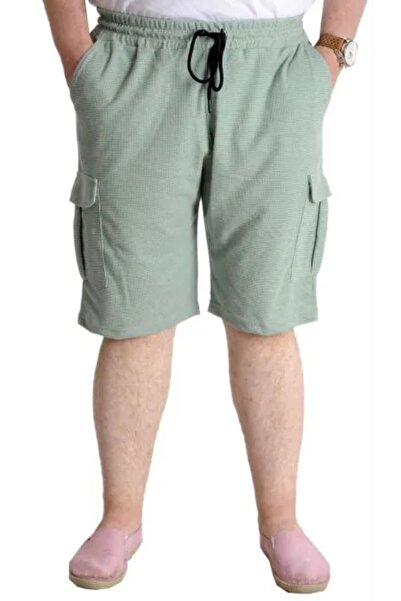 cusseli Big Size Men's Shorts Cargo Pocket Waffle 23500 Green