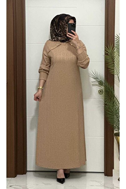 26345 K 175 CAMEL DEMET TRİKO ELBİSE