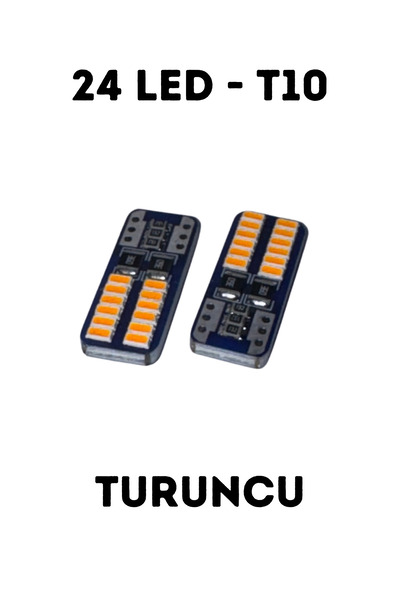Shoprit 24 Ledli Turuncu T10 Park Ve Plaka Ampulü - Arıza Lambası Yakmayan Ca...