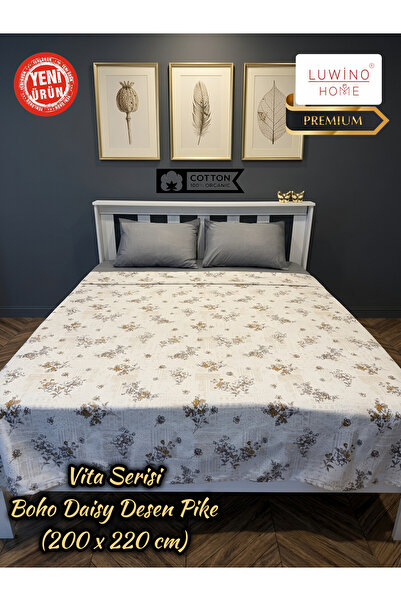 LUWİNO HOME Double Pique, Bedspread 100% Cotton Vita Series 200 X 220 cm
