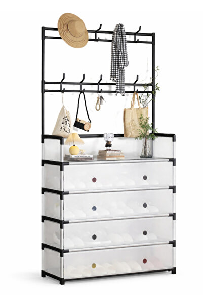 Amir Dulap multifuncțional cu cuier și 3 sertare, cu suport pentru haine, 60 ...