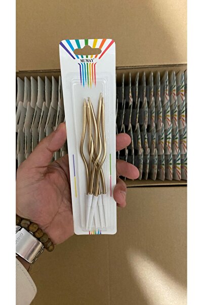 MFM Rose Gold Colored Twisted Candle 6 Pieces