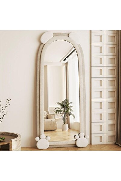 Decorhills مرآة كاملة الطول، 70 × 170 سم، تصميم بثيمة الدببة، إطار مخملي