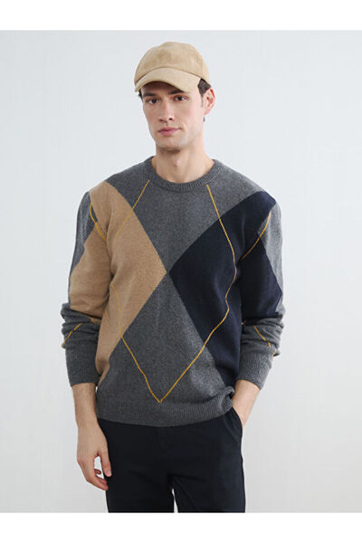 LC Waikiki Zero Roba Collar Diamond Embroidered Men's Knitwear Sweater from U...