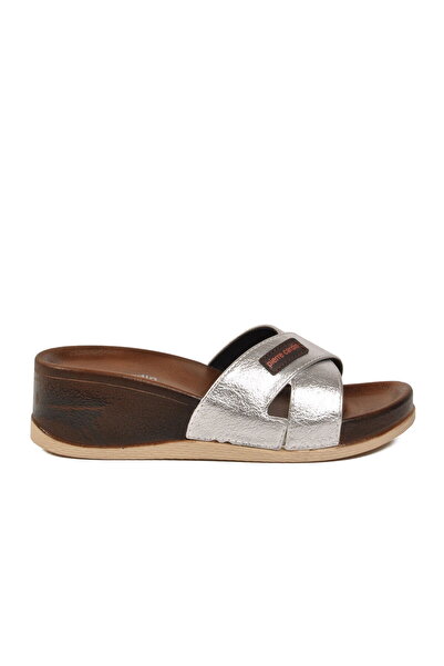 Pierre Cardin Silver Women's Daily Heeled Slippers Pc-7010 Z