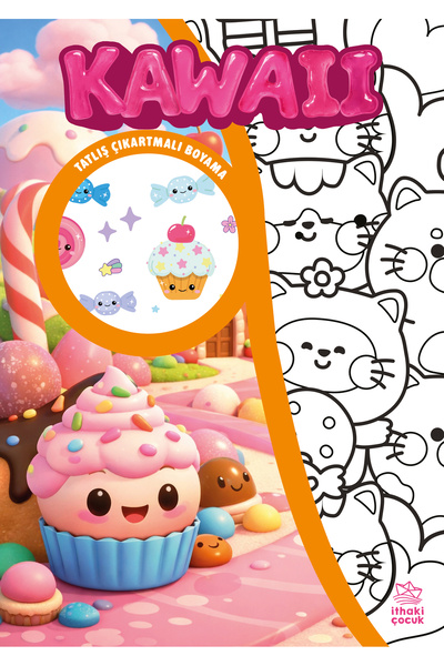 İthaki Çocuk Kawaii Sticker Coloring Book