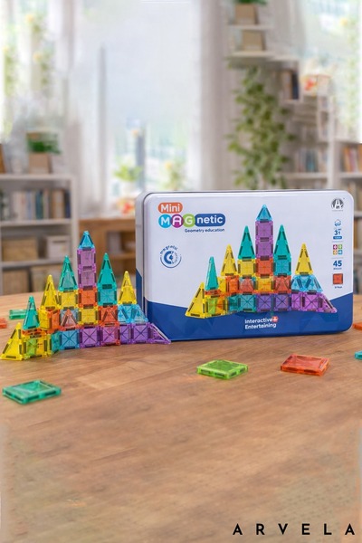 Arvela Mini Manyetik Blok Oyuncak 45 Parça - Yaratıcı İnşa Seti