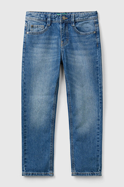 United Colors of Benetton Pantaloni din denim cu croială dreaptă și 5 buzunar...