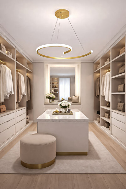 Turanconcept Aura Modern Tasarım Enerji Tasarruflu Dekoratif Led Avize(Beyaz ...