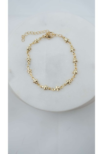 Jerie Gold Mini Star Plate Bracelet