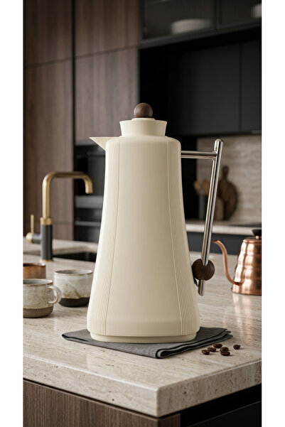 ALMEDYAF Luxury Style Light Apricot 1L Vacuum Flask Thermos | Glass Liner Hot...