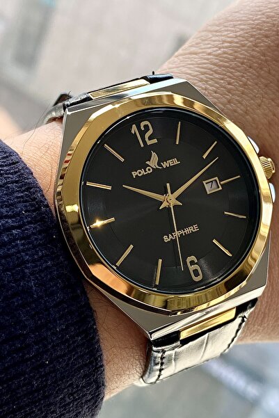 Polo Weil Pl002M Leather Men's Wristwatch with Strap