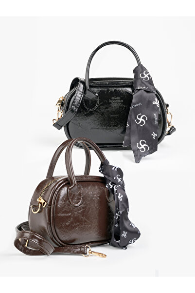 SHAKA Wrinkled Textured Black/Wrinkled Textured Brown Shk289 Set Faux Leather...