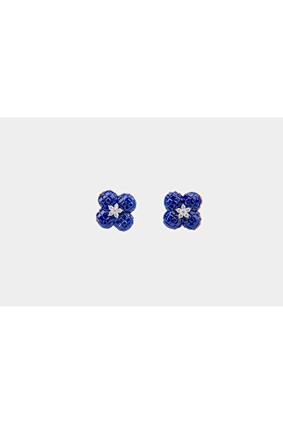 LABELRM Sapphire Blue Bloom Statement Earrings