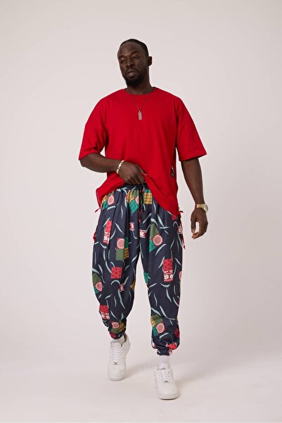 SUPERBLUE Men's Street Style Printed Bürümcük Sports Shalwar Trousers