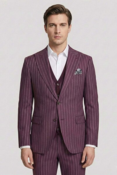 Sabri Özel Giotelli Men's Knitwear Vest Viscose Blended 6 Drop Classic Claret...