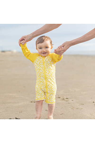 Zipster Swimsuit, UPF 50+ sun protection, ZIPSTER-Swimster Bloom,Yellow with ...
