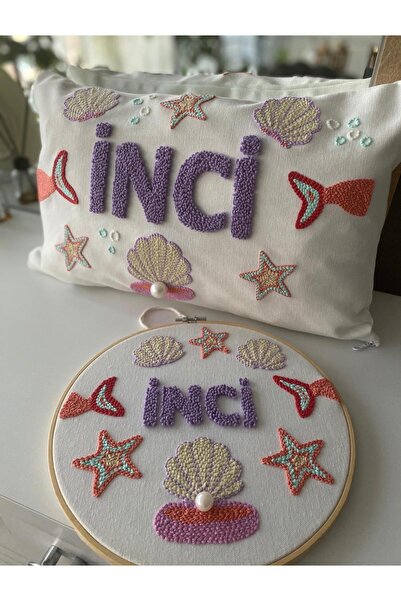 afralya home İsimli Bebek kapı süsü-takı yastığı takımı, punch nakışlı bebek ...