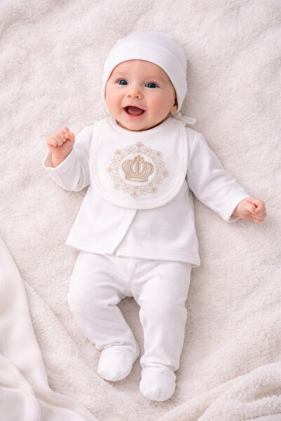 Ozz Baby طقم زيبين لحديثي الولادة مكون من 10 قطع بتصميم تاج الملك للاستخدام ف...