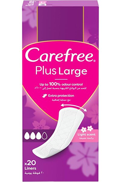 Carefree فوط يومية للسيدات، حجم كبير، برائحة خفيفة، عبوة من 20 قطعة