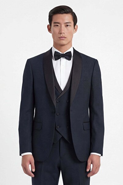 Giotelli Men's Vest Viscose Blended 6 Drop Classic Navy Blue Suit