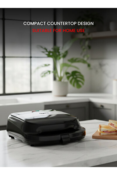 Ogera Grill Toaster 1400W | Non-Stick Grill Plates | Temperature Control | 4-Slice Capacity