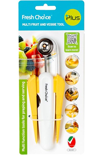 Fresh Choice أداة متعددة الاستخدامات للفواكه والخضروات 5 في 1: قطاعة ومغرفة و...