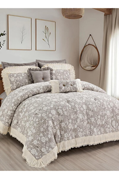 INREST طقم لحاف فردي فلورال جريس 170 × 230 سم فاخر من 5 قطع 100% مايكروفايبر