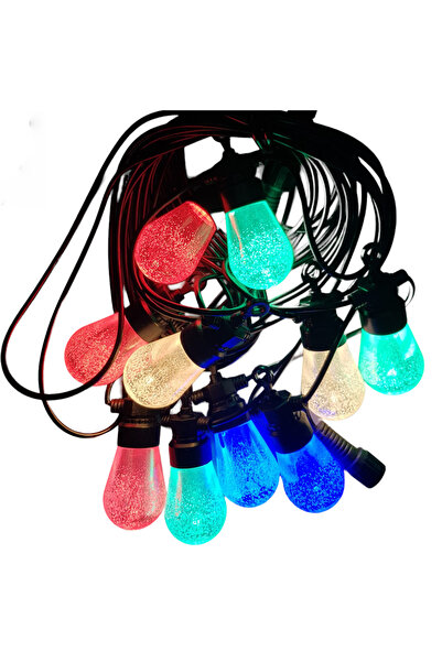 MAD ECO LEDURI Ghirlandă de 10 metri cu 10 becuri, cu lumini în culori calde:...