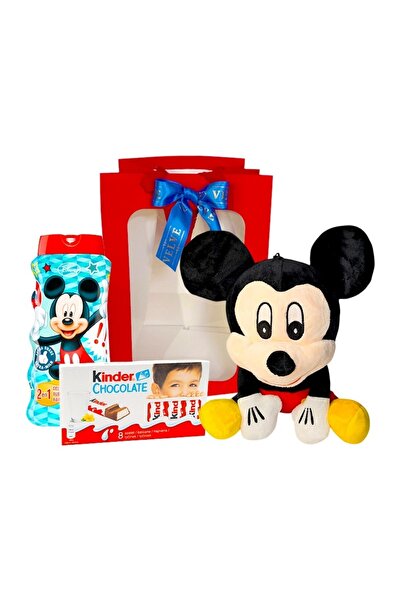 velve Gift for children with Mickey Mouse plush toy, Kinder Chocolate and sho...