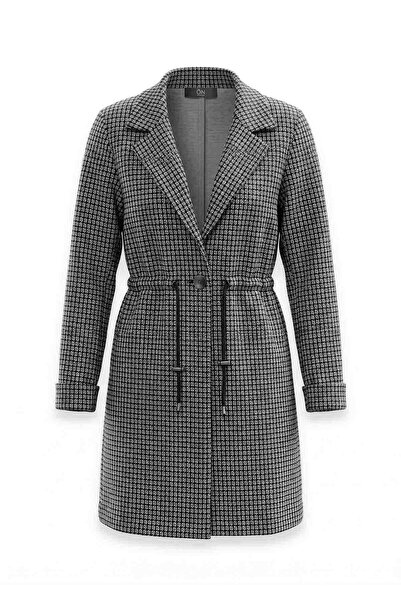 On Fashion Women's Patterned Waist-Tied Three-Button Jacket