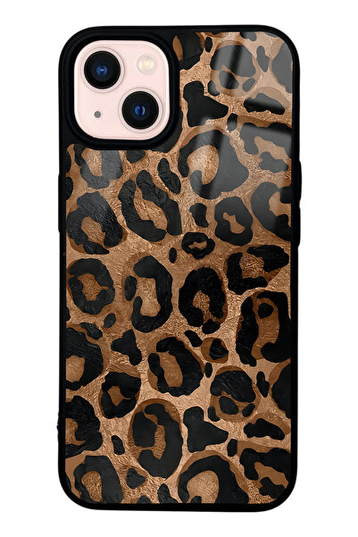 Spoyi iPhone 13 Leopar Tasarımlı Glossy Telefon Kılıfı