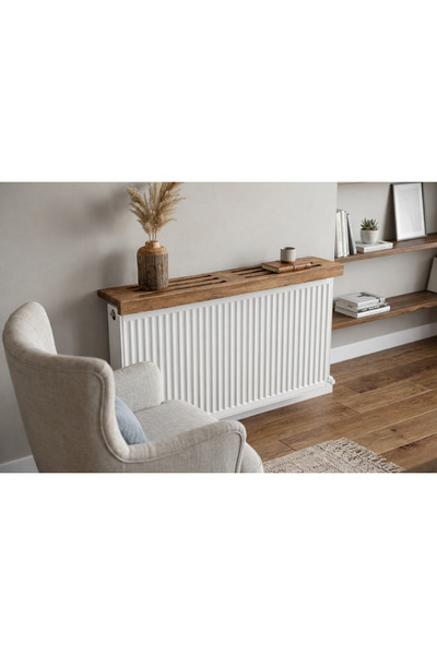 maison linden Masif Ahşap Petek Üstü Raf 90 cm Dekoratif Kalorifer Üstü Raf E...