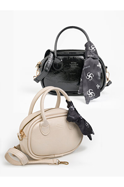 SHAKA Wrinkle Textured Black-Wrinkle Textured Cream Shk289 Set Faux Leather 2...