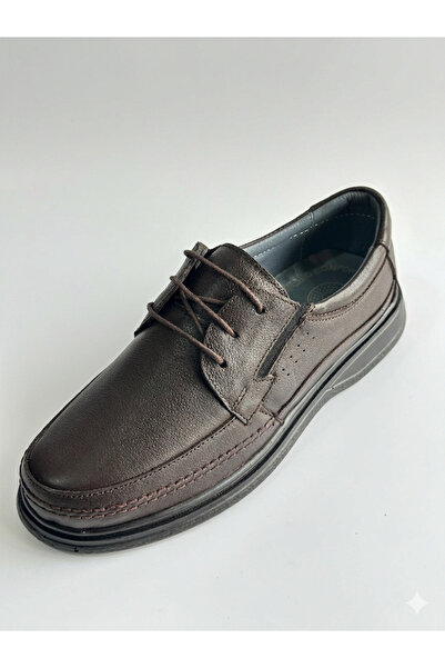 SPOKEN Ayakkabı & Kemer Men's Genuine Leather Orthopedic Lace-Up Casual Comfo...