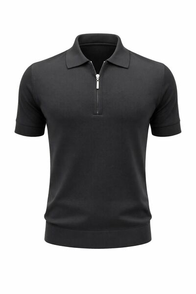 Plus Scorpion Ανδρικό μπλουζάκι με φερμουάρ στο λαιμό – Μοντέρνο, στενή εφαρμ...