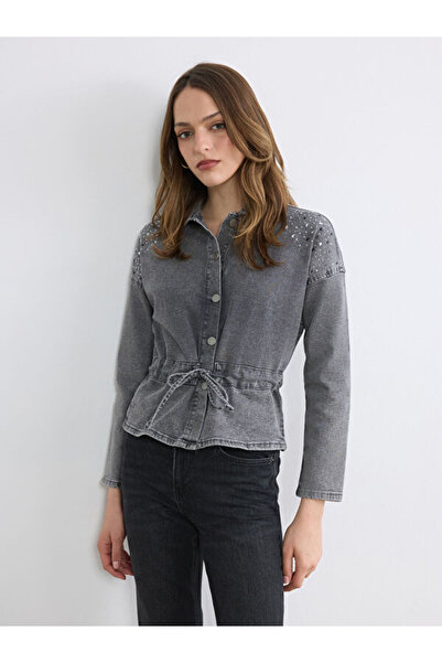LC Waikiki I Shirt Roba Collar Stone Women's Jean Jacket from Freezen Store