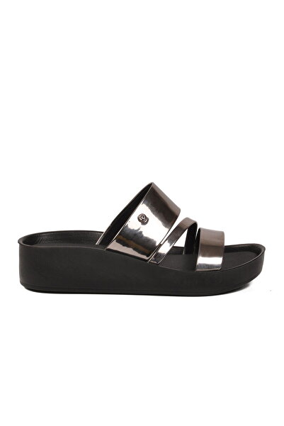 Pierre Cardin Platinum Patent Leather Women's Daily Slippers Pc-7497 Z