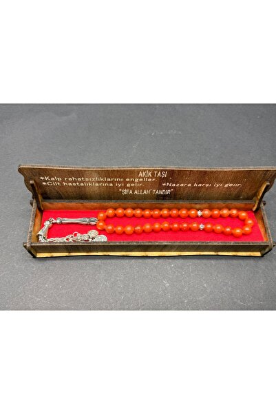 BEST PARTİ Best Special Wooden Boxed Set of 33 Agate Stone Prayer Beads