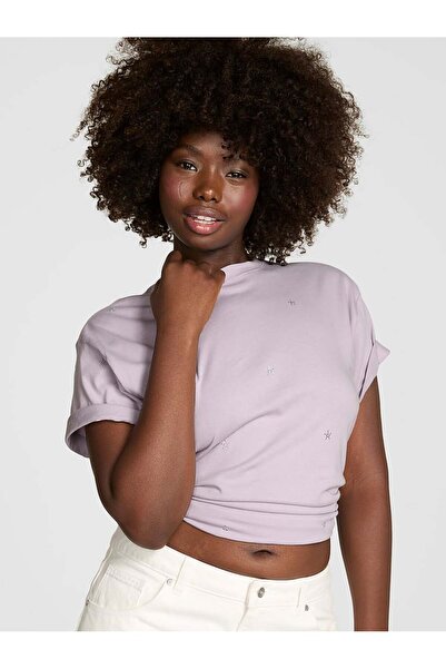 PINK Oversize Kısa Kollu Kampüs Tişört