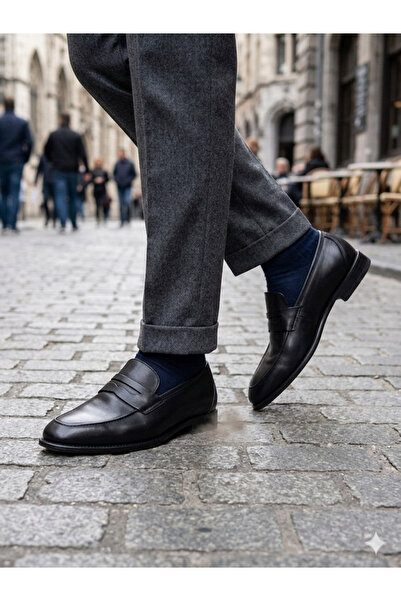 oflamaz Pantofi pentru bărbați, clasici, interior și exterior, 100% piele nat...