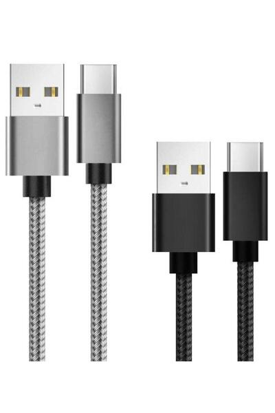 lemontti Set cabluri de date LSETCTYPC2, Type-C, 0.5 m + 1 m (Gri/Negru)