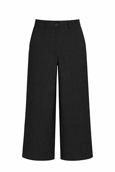 Mixray 4773 بنطلون بالازو نسائي مطوي باللون الأسود