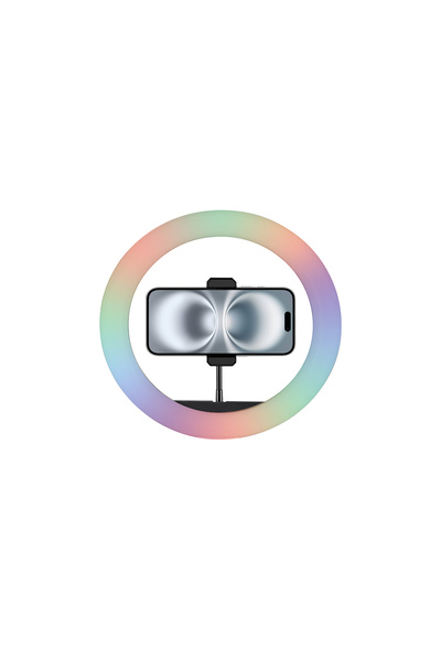 Avcı Teknoloji Market Büyük Boy RGB Renkli Led Halka Işık 36 cm Ring Light Te...