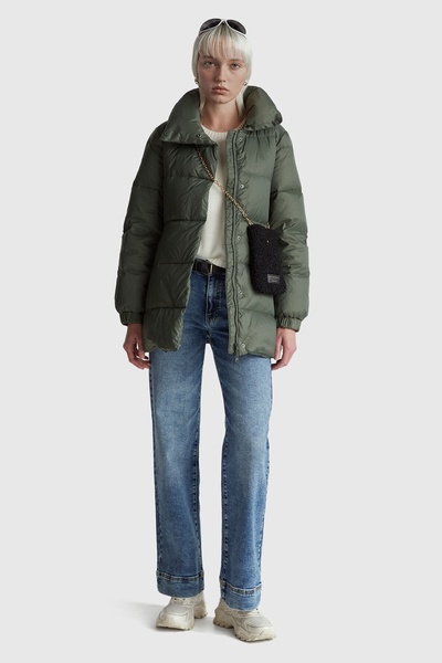 United Colors of Benetton Palton lung cu închidere cu capse, fermoar și buzun...