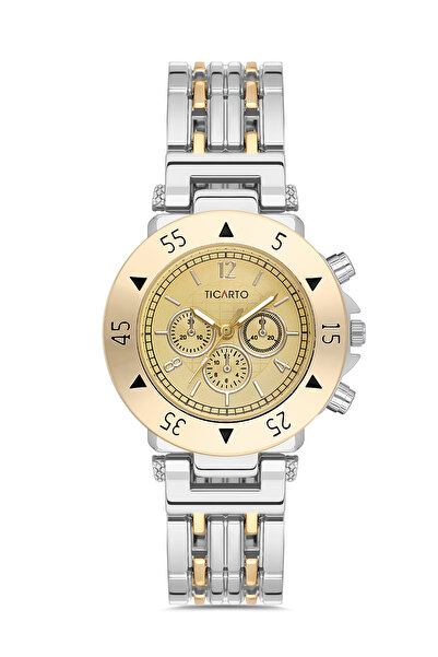 Ticarto Women's Double Color Cord Gold Color Dial Wristwatch Tctss000403S0493