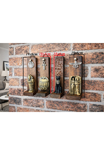 GÖKÇEN HOBİ Bastet Firavun Mumya Scarab Antik Mısır Duvar Biblo Set