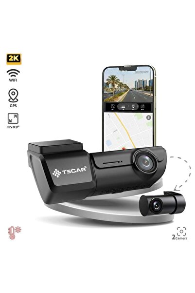Tecar Te-D223 Tecar Dashcam 2K Two Cameras with Gps and Wi-Fi 24 Hours Record...