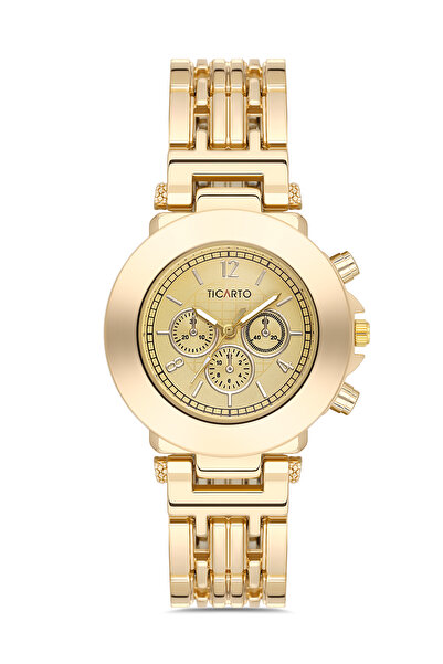 Ticarto Women's Gold Color Dial Wristwatch Tctss000305S0488