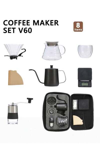 Arabest طقم صانع القهوة V60 من 8 قطع، مجموعة أدوات تحضير القهوة بالتنقيط مع ح...